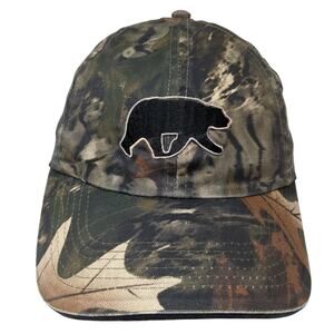 Grizzly Bear Strapback Baseball Cap Multicolor One Size Adjustable Camo Mat Hat